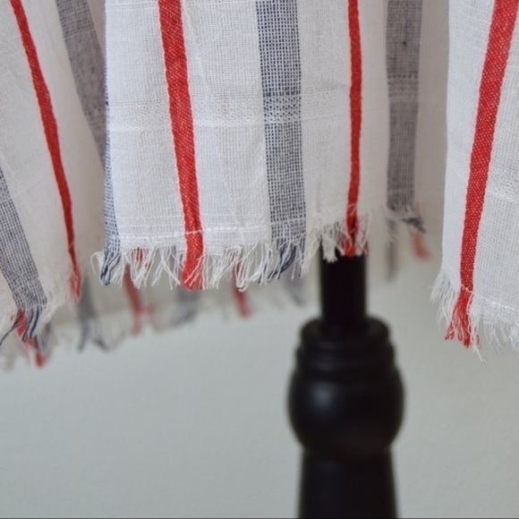 UMGEE Lace-Up Lightweight Gauzey Cotton Striped Tunic/Cover-Up, Medium NEW - Picture 5 of 8